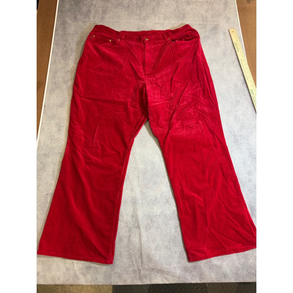 Lauren Ralph Lauren Red Corduroy Straight Leg Pants Womens 22W Stretch Casual